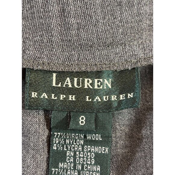 Vintage Lauren Ralph Lauren Gray Wool-Blend Maxi Pencil Skirt Dark Academia - 8 - Picture 4 of 6